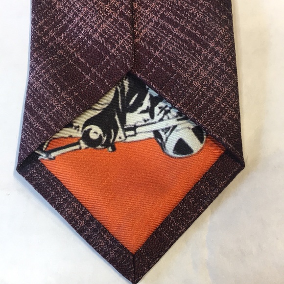 Blick - Maroon two tone plaid, silk modern tie. LIKE NEW - Picture 6 of 10